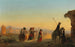 Rome, de Via Appia bij dageraad - Ippolito Caffi — weergave van het kunstwerk