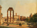 van het Romeinse forum met het tempel van Castor en Pollux - Ippolito Caffi — weergave van het kunstwerk