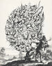 Bloemenmand op de rug van een koerier - Isaac Briot — weergave van het kunstwerk