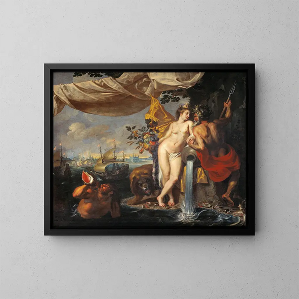 Allegorie van het Geluid - Isaac Isaacsz — ingelijst kunstwerk aan de muur