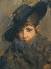 van een dame met hoed en bontkraag - Isaac Israëls — weergave van het kunstwerk