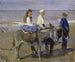 van jongen en meisje op ezels - Isaac Israëls — weergave van het kunstwerk