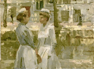 Vrouwen van dienst op het Leidsegracht - Isaac Israëls — weergave van het kunstwerk
