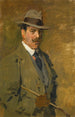 Jager die een zweep vasthoudt - Isaac Israëls — weergave van het kunstwerk
