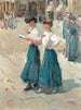 Midinettes op de Place Vendôme Parijs - Isaac Israëls — weergave van het kunstwerk