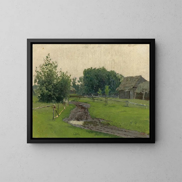 Village Road - Isaac Levitan — framed artwork on a wall