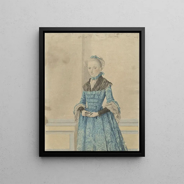 Isaac Lodewijk la Fargue van Nieuwland - Portret van Maria van IJsseldijk staand kniestuk.webp