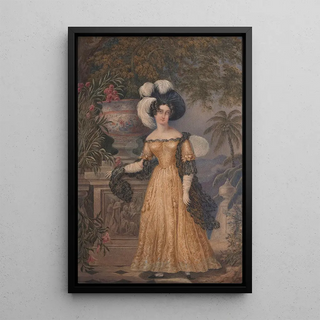 Isaac Mendes Belisario - Lady Rowe Standing Small Full Length on a Terrace a Moonlit Jamaican Landscape beyond.webp