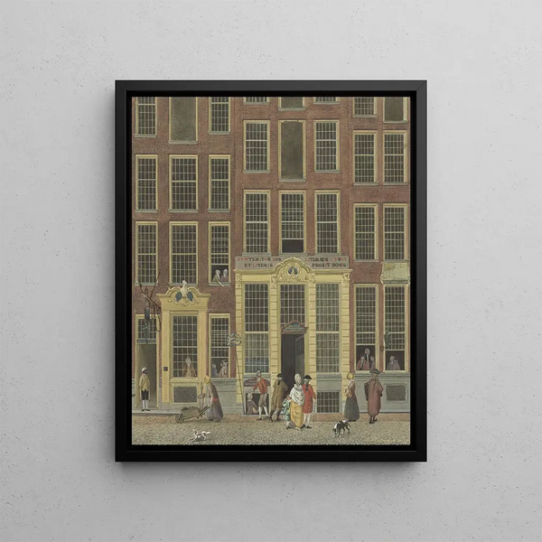 Isaac Ouwater - De boekhandel en het loterijkantoor van Jan de Groot in de Kalverstraat te Amsterdam.webp