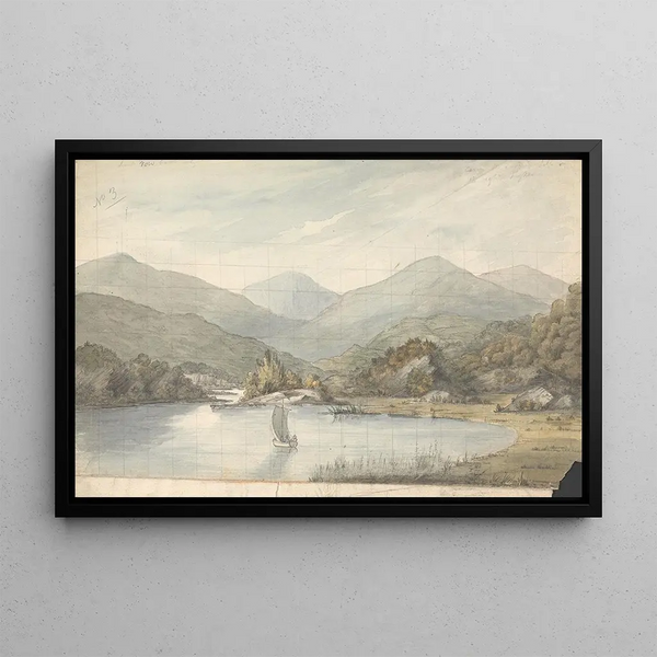 View of the river between the lakes - Isaac Weld — framed artwork on a wall