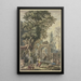 Portaal antiek aan de linkerkant een standbeeld van Pan met altaar voorbereidingen voor het offer - Isaac de Moucheron — ingelijst kunstwerk aan de muur