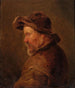 Een man met een hoed en versleten kleding - Isaac van Ostade — weergave van het kunstwerk