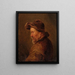 Een man met een hoed en versleten kleding - Isaac van Ostade — ingelijst kunstwerk aan de muur