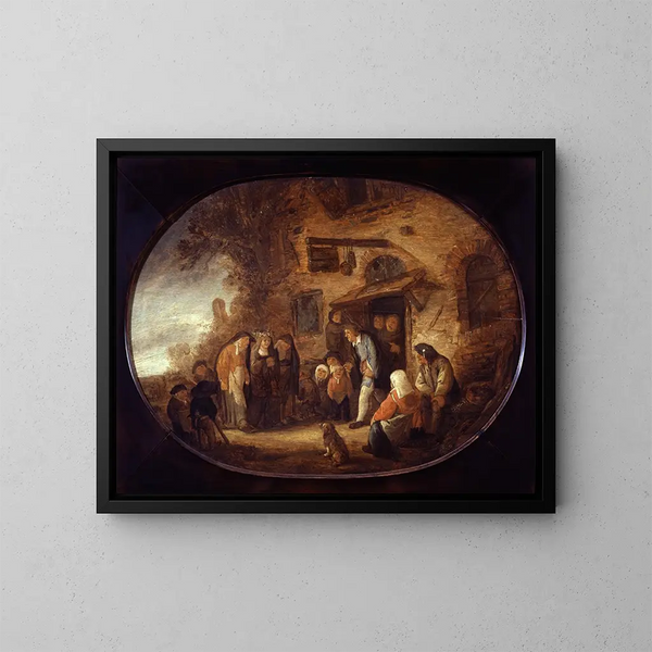 The May Bride - Isaac van Ostade — framed artwork on a wall