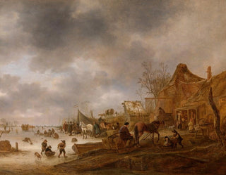Winterlandschap - Isaac van Ostade — weergave van het kunstwerk