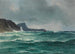 Noordelijke kust schilderij met zeilboot - Isak Elias Refsnaes — weergave van het kunstwerk