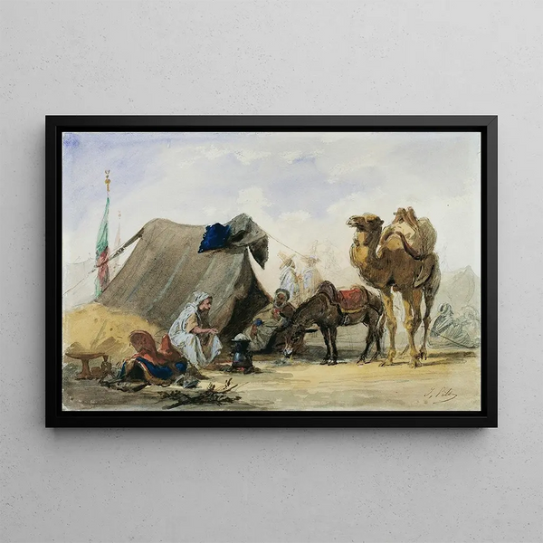 An Arab encampment - Isidore Pils — framed artwork on a wall