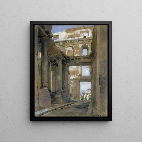 Ruins of the Tuileries Palace - Isidore Pils — framed artwork on a wall