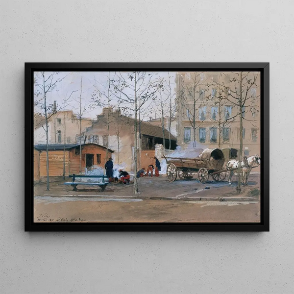 Soldiers of the 37th Line, Boulevard de Clichy - Isidore Pils — framed artwork on a wall