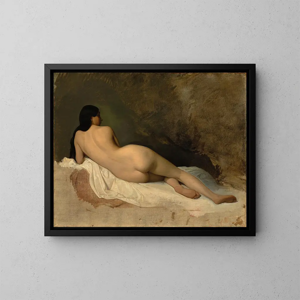Study of a reclining nude - Isidore Pils — framed artwork on a wall