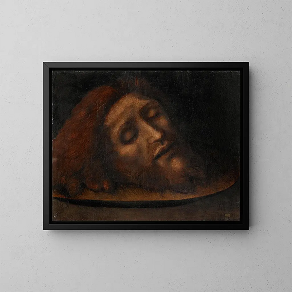 Saint John the Baptist's Head - Italian School — framed artwork on a wall