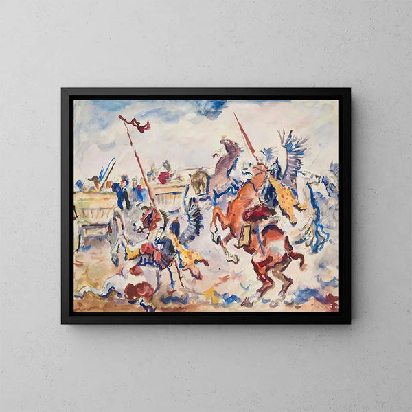 Hussards en combat - Ivan Ivanec — framed artwork on a wall
