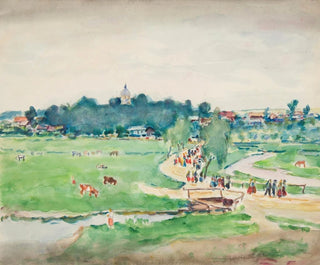 Landschap met persoon - Ivan Ivanec — weergave van het kunstwerk