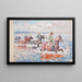 Cavalry soldiers crossing a river - Ivan Ivanec — framed artwork on a wall
