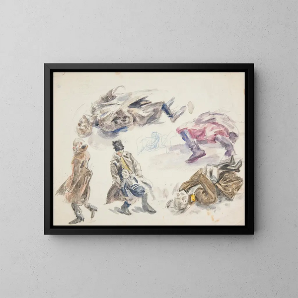 Études de personnages de fantômes et études de corps de fantômes - Ivan Ivanec — framed artwork on a wall