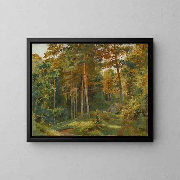 The Mill in the Forest - Ivan Ivanovich Shishkin — framed artwork on a wall