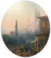Een markt scène in Constantinopel met Hagia Sophia op de achtergrond - Ivan Konstantinovich Aivazovsky — weergave van het kunstwerk