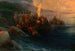 Le débarquement de Christophe Colomb avec ses compagnons sur trois chaloupes le vendredi 12 octobre 1492 au lever du soleil sur une île américaine nommée San Salvador par lui le même jour - Ivan Konstantinovich Aivazovsky — weergave van het kunstwerk
