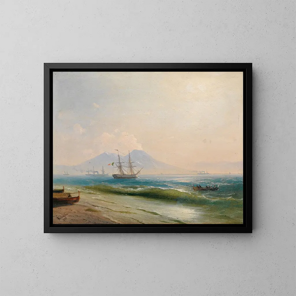 Uitzicht op de Vesuvius - Ivan Konstantinovich Aivazovsky — ingelijst kunstwerk aan de muur