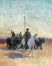 L'éleveur de bétail Folco de Baroncelli-Javon 1869-1943 à cheval avec un troupeau de bétail - Ivan Petrovich Pranishnikoff — weergave van het kunstwerk