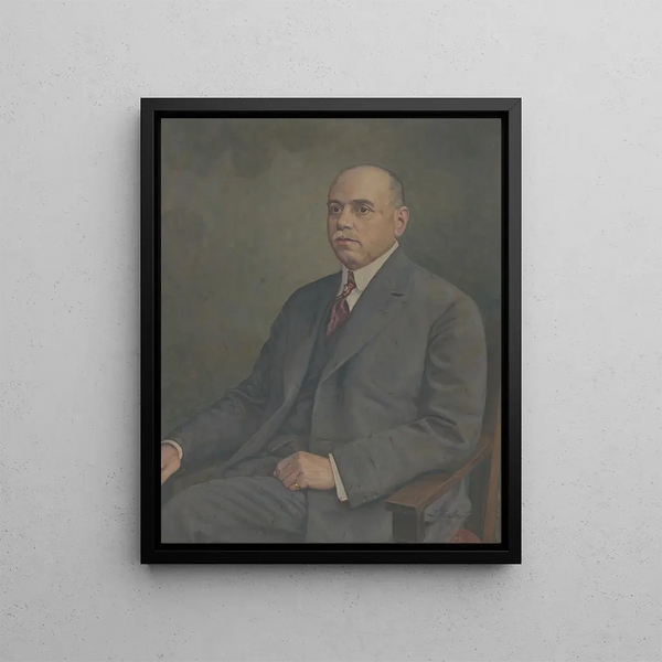 Portrait of Dr. Neurath - Ivan Rabuzin — framed artwork on a wall