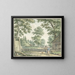 Landschap met twee mensen bij een boerderij - Izaak Schmidt — ingelijst kunstwerk aan de muur
