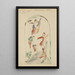 Studie van compositie met twee zwevende engelen - J A Jerichau | Reproduction — ingelijst kunstwerk aan de muur