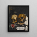 van een vanitas stilleven - J. Falk — ingelijst kunstwerk aan de muur
