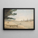 Vue van een Nederlandse instelling met fort en haven in Indonesië - J G van der Does — ingelijst kunstwerk aan de muur