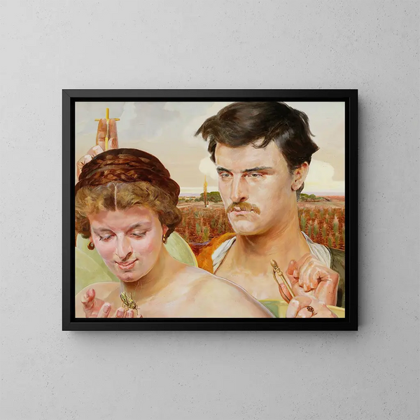 Muziek, rechter vleugel van het drieluik - Jacek Malczewski — ingelijst kunstwerk aan de muur