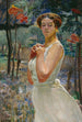 Portret van een vrouw voor een lijsterbesbos - Jacek Malczewski — weergave van het kunstwerk