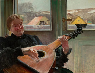 Jacek Malczewski - Portrait of artists sister Helena with a lute.webp