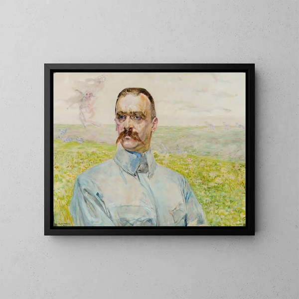 Portret van brigadier Józef Piłsudski - Jacek Malczewski — ingelijst kunstwerk aan de muur