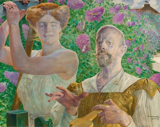 Jacek Malczewski - Selfportrait with muse and buddleia.webp