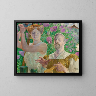 Jacek Malczewski - Selfportrait with muse and buddleia.webp