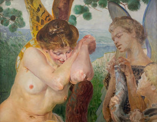 Tobias en een harpy - Jacek Malczewski — weergave van het kunstwerk