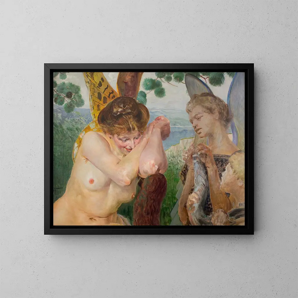 Tobias en een harpy - Jacek Malczewski — ingelijst kunstwerk aan de muur