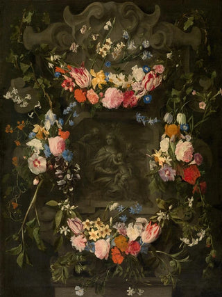 Jacob Denys - The Holy Family Surrounded by a Garland of Flowers.webp
