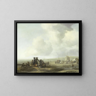 Uitzicht op het strand - Jacob Esselens — ingelijst kunstwerk aan de muur