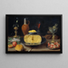 Breakfast with cheese and cup - Jacob Foppens van Es — framed artwork on a wall